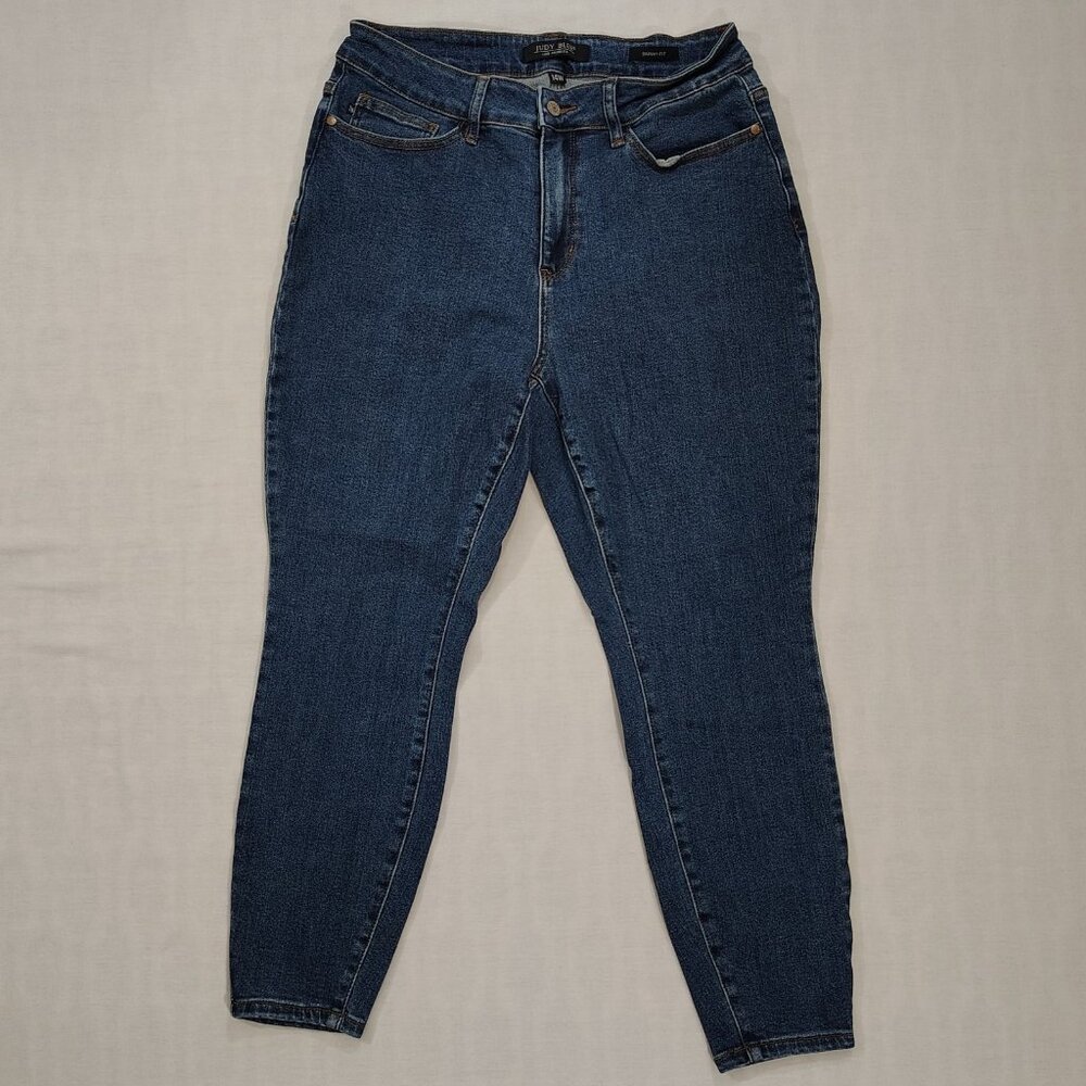 Judy Blue Skinny Fit Jeans Womens Size 14W High Rise Blue Denim Pockets Stretch